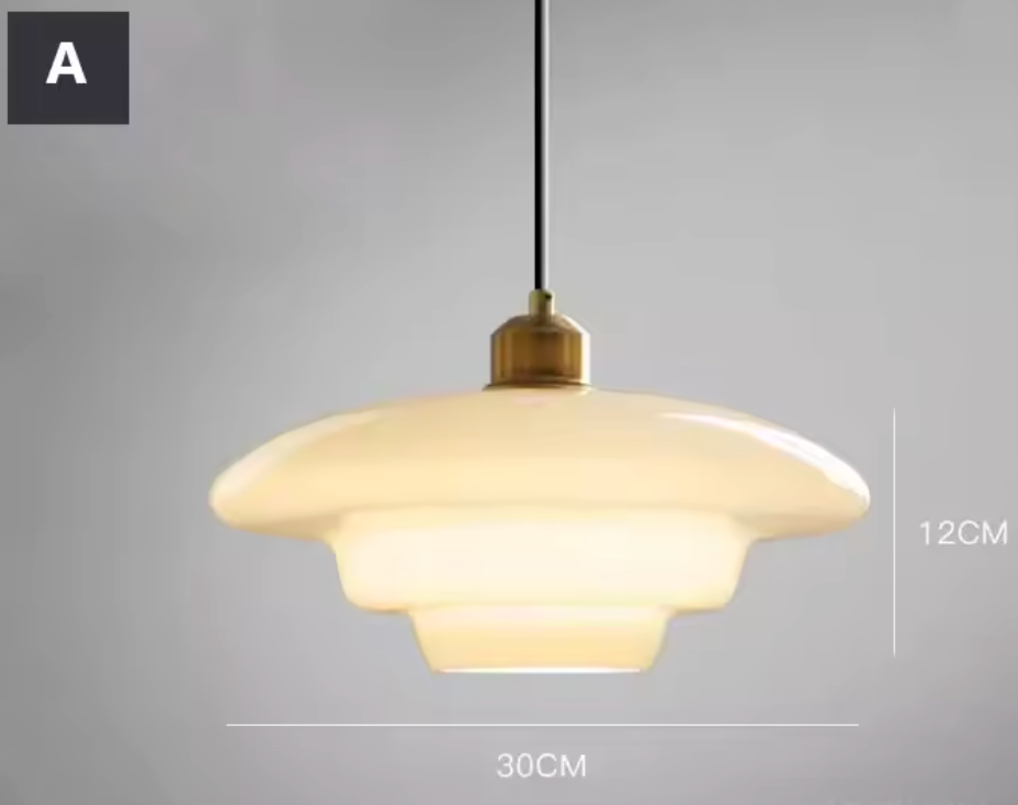 Lampada a Sospensione in Vetro Bianco