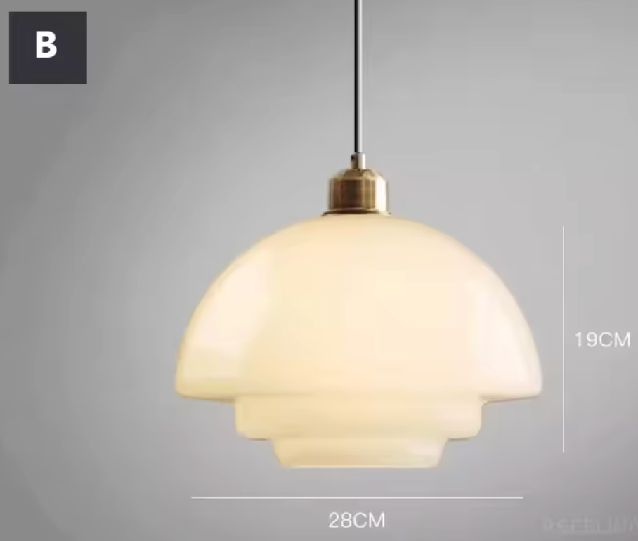 Lampada a Sospensione in Vetro Bianco