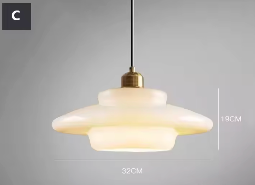 Lampada a Sospensione in Vetro Bianco