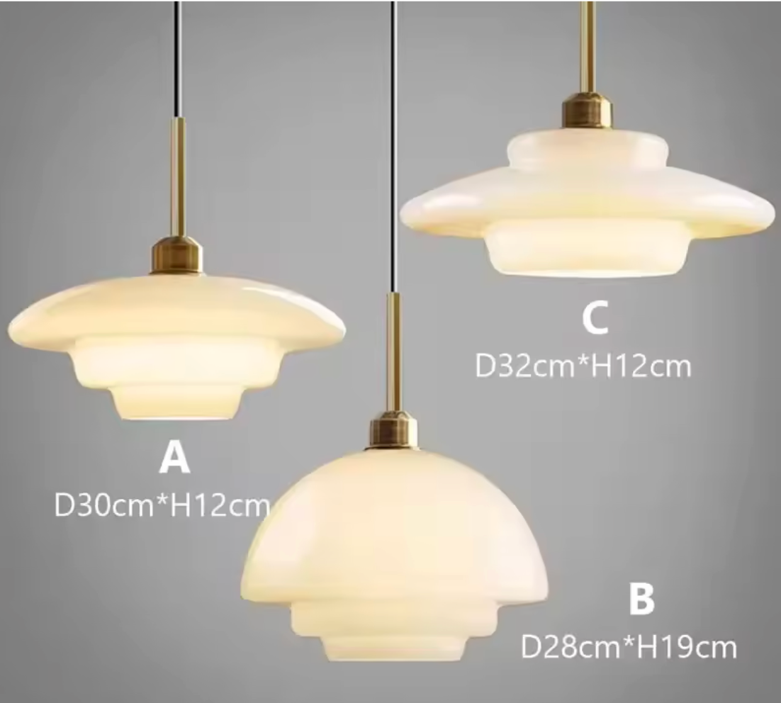 Lampada a Sospensione in Vetro Bianco