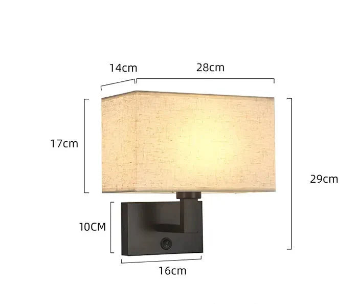 Lampada da Parete Moderna con Paralume in Tessuto