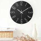 NordicTime - Orologio da parete in legno senza cornice per un arredamento silenzioso e moderno