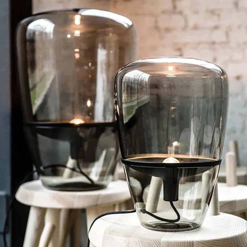 AuroraGlow – Lampada da Tavolo in Vetro LED Design Scandinavo