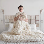 Coperta Chunky Lavorata a Maglia – Plaid Extra Morbido e Caldo per Divano e Letto