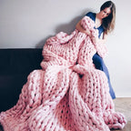 Coperta Chunky Lavorata a Maglia – Plaid Extra Morbido e Caldo per Divano e Letto