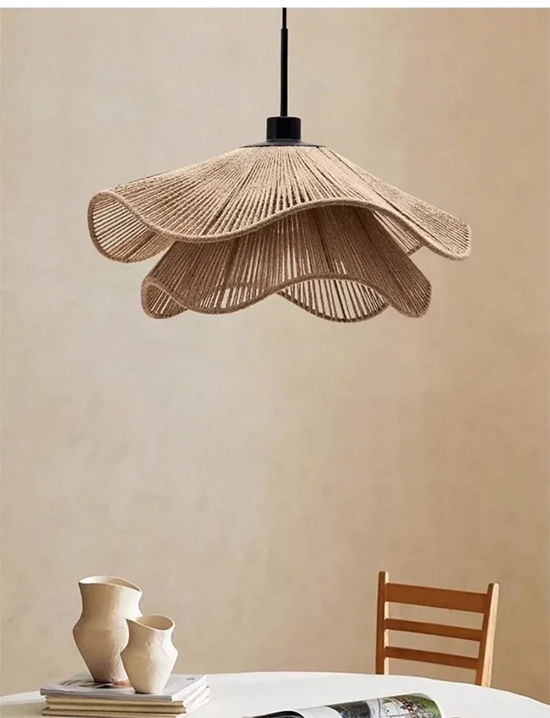 WabiRope Aura: Lampada a Sospensione in Canapa Wabi Sabi Scandinava