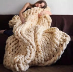 Coperta Chunky Lavorata a Maglia – Plaid Extra Morbido e Caldo per Divano e Letto