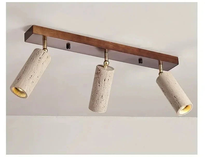 Lampada da soffitto in Travertino