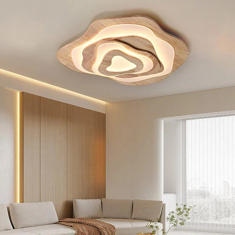 Lampadario LED in legno scandinavo chic