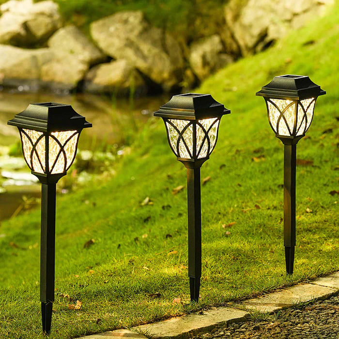 Lampada solare da esterno con charme naturale