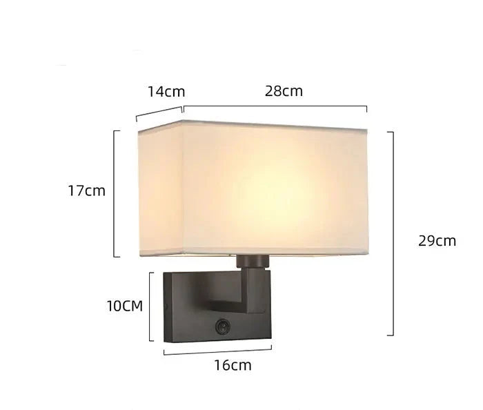 Lampada da Parete Moderna con Paralume in Tessuto