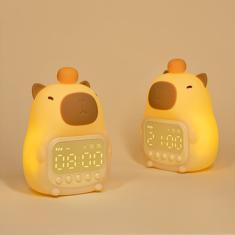 CapyGlow – Sveglia a forma di capybara con luce soffusa e design ricaricabile