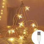 Luci LED di Natale a forma di stelle – Ghirlanda luminosa decorativa per interni ed esterni