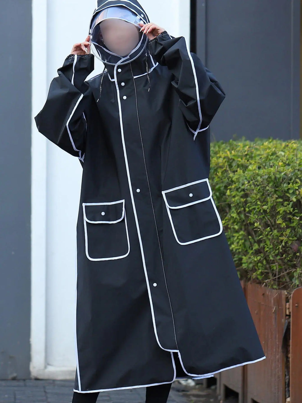 Poncho Impermeabile Unisex Lunghezza Completa – Giacca a Vento con Finitura Riflettente