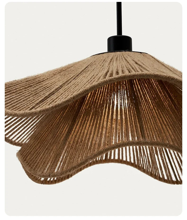 WabiRope Aura: Lampada a Sospensione in Canapa Wabi Sabi Scandinava