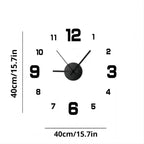 ClearView - Orologio da parete elegante senza cornice con numeri facili da leggere