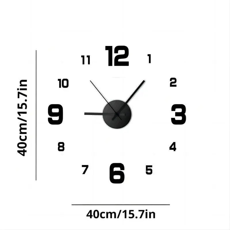 ClearView - Orologio da parete elegante senza cornice con numeri facili da leggere