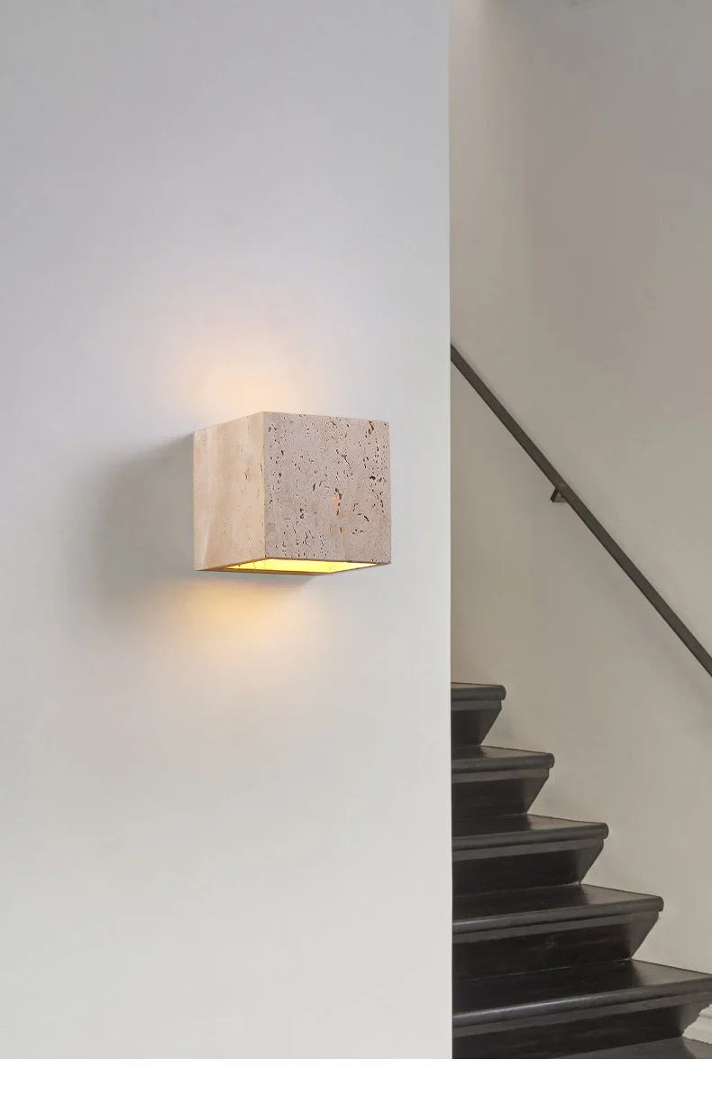 StoneBloc Lampada da Parete Esterna – Lampada da Parete in Aspetto Pietra Naturale per Giardino, Corridoio & Bagno