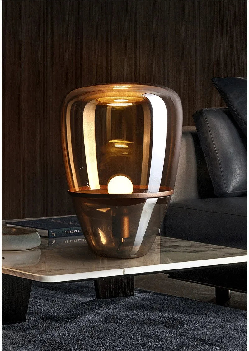 AuroraGlow – Lampada da Tavolo in Vetro LED Design Scandinavo