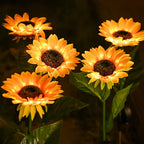 Lampada da esterno a forma di girasole impermeabile con pannello solare