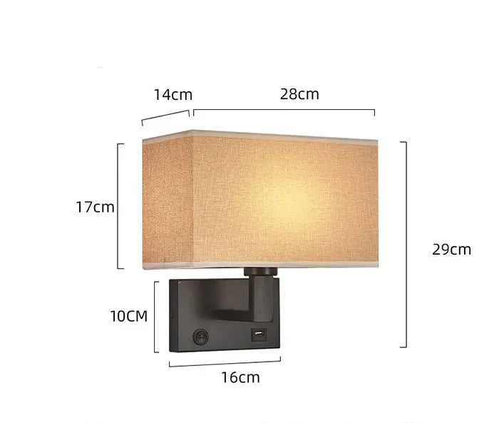 Lampada da Parete Moderna con Paralume in Tessuto
