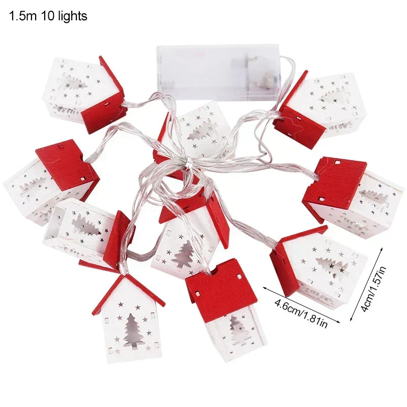 Casette di Natale in Legno con Illuminazione LED – Decorazione Natalizia Decorativa