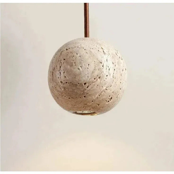 Lampada a sospensione in Travertino – Lampada a sospensione LED rotonda minimalista in stile Wabi-Sabi