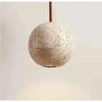 Lampada a sospensione in Travertino – Lampada a sospensione LED rotonda minimalista in stile Wabi-Sabi