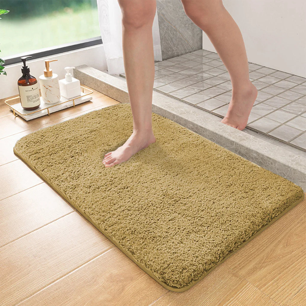 Marcella - Tappeto da Bagno Antiscivolo a Pelo Lungo con Capacità Assorbente per Doccia e Pavimento del WC