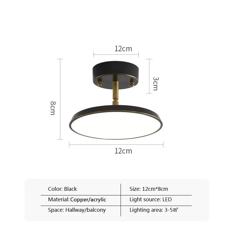 plafonnier led minimalista oro nero rame camera soggiorno ingresso corridoio