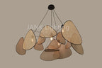 Lampadario in rattan e bambù dal design moderno