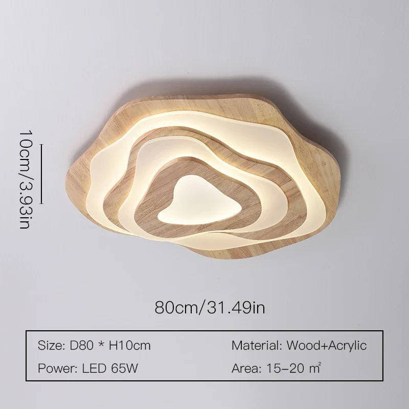 Lampadario LED in legno scandinavo chic