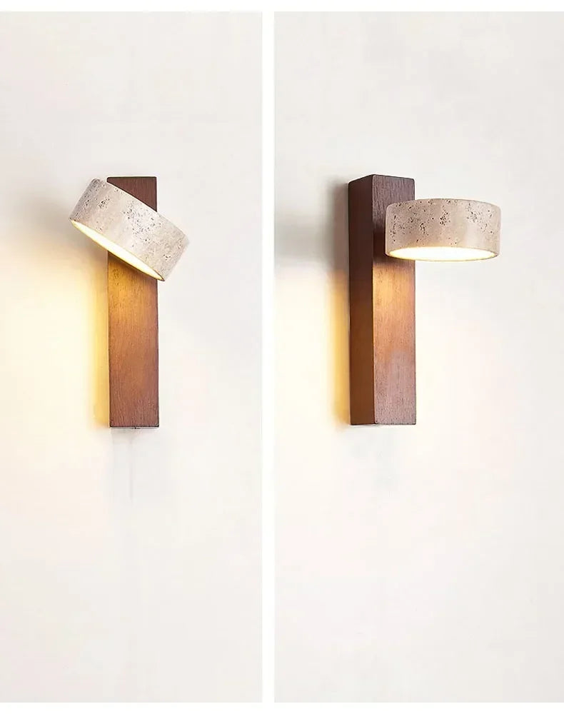 AureaCave Wabi-Sabi Lampada da Parete in Travertino