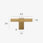 Maniglia T-Bar in Ottone Saanvi con Texture Rigata
