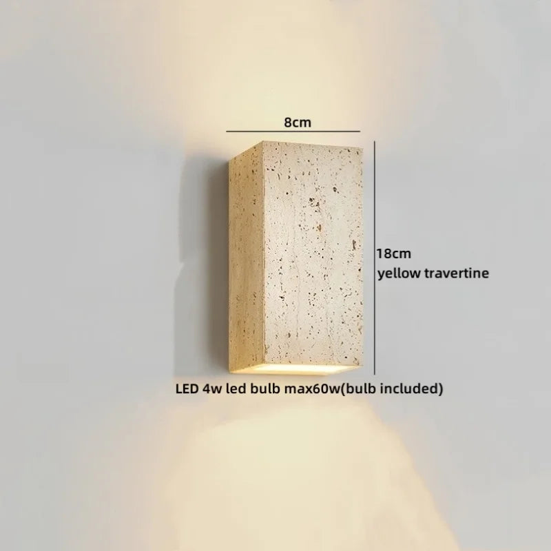 TerraLume Wabi-Sabi Travertino Lampada da Parete LED