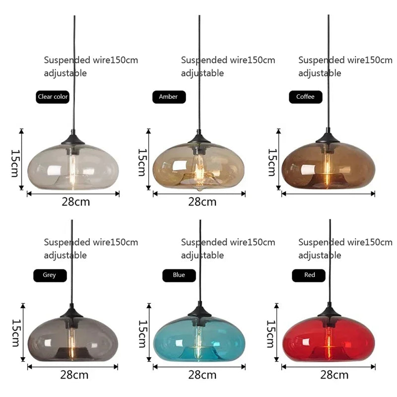 Lampada a Sospensione Moderna Colorata in Vetro