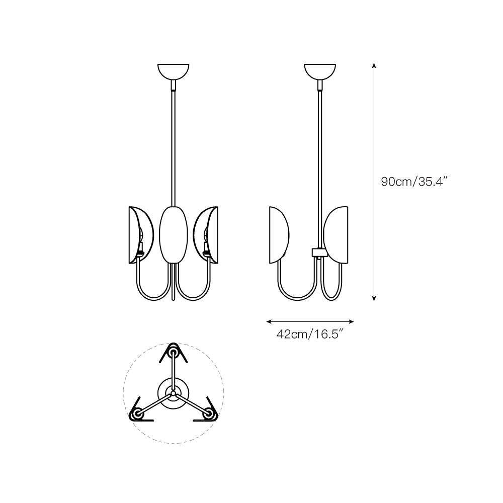 Lampadario in Ottone a Foglia