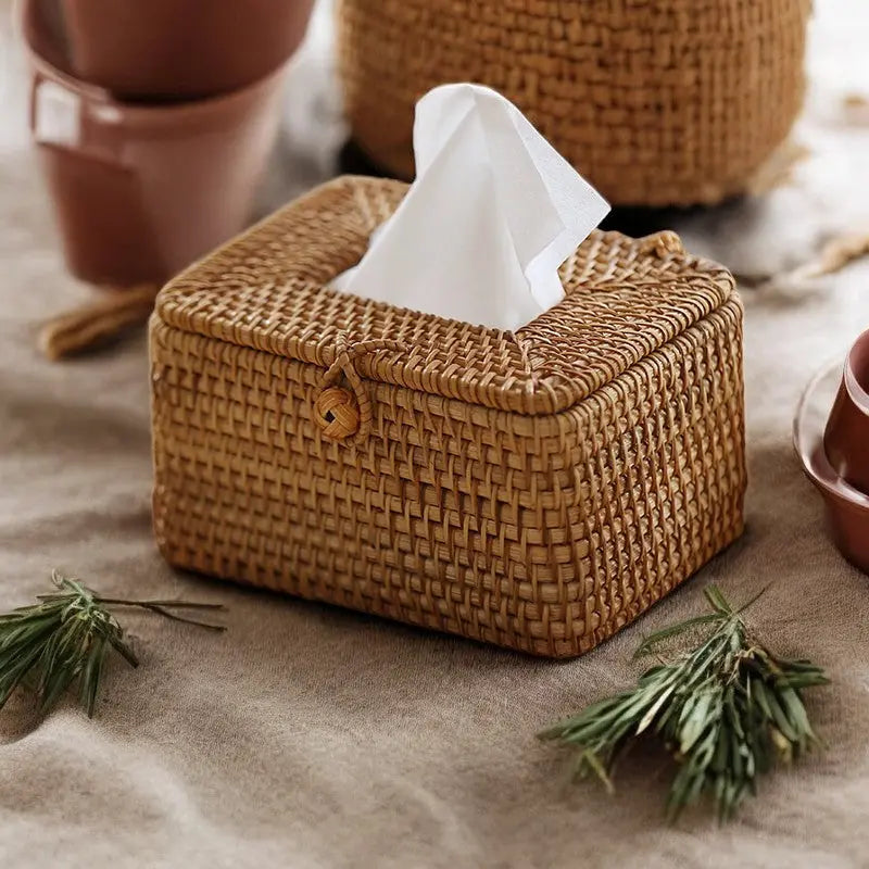 Scatola per Fazzoletti Intrecciata Sequoia