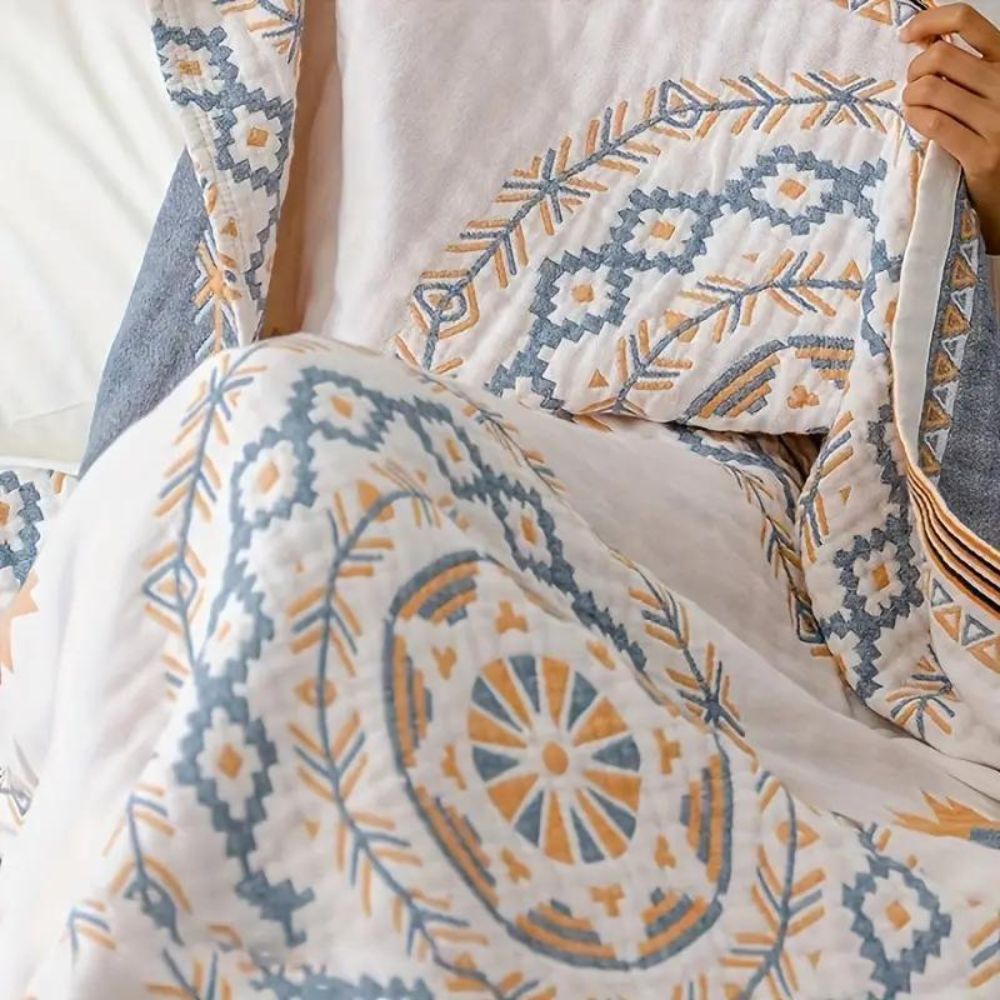 Coperta con Motivo Mandala Serene - 100% Cotone