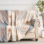 Coperta con Motivo Mandala Serene - 100% Cotone