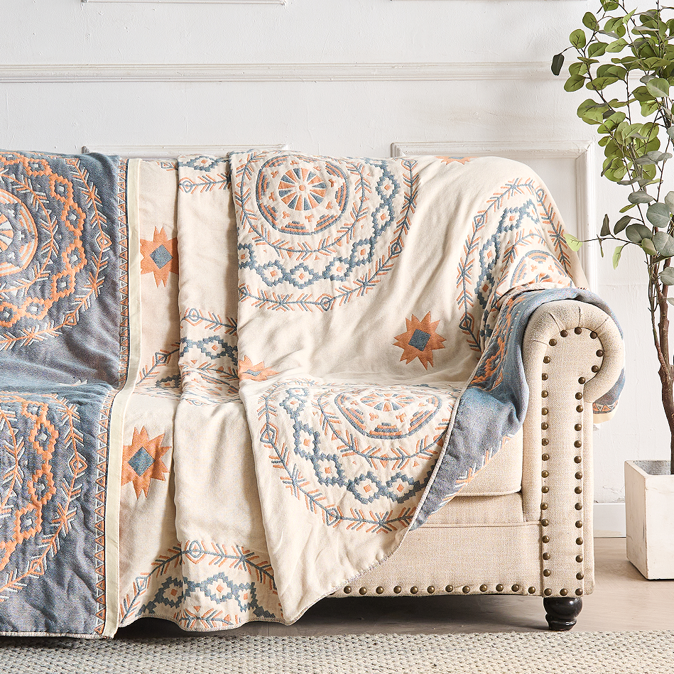 Coperta con Motivo Mandala Serene - 100% Cotone