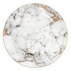 Piatto in porcellana effetto marmo – Elegante bordo dorato | Decorativo e perfetto per servire con stile