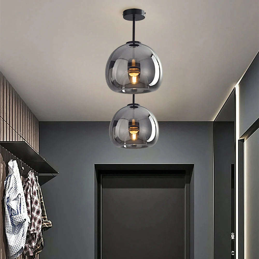 Moderna Semplice Lampada da Soffitto in Vetro di Rame