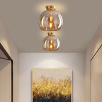 Moderna Semplice Lampada da Soffitto in Vetro di Rame