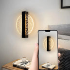 LumaLeaf Pannello Rotondo da Parete – Lampada da Parete LED Moderna con Foglia Argento e Luce Calda (3500K)