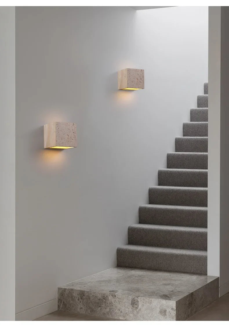 StoneBloc Lampada da Parete Esterna – Lampada da Parete in Aspetto Pietra Naturale per Giardino, Corridoio & Bagno