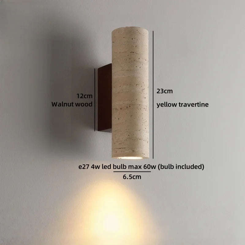 TerraLume Wabi-Sabi Travertino Lampada da Parete LED