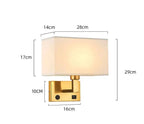 Lampada da Parete Moderna con Paralume in Tessuto