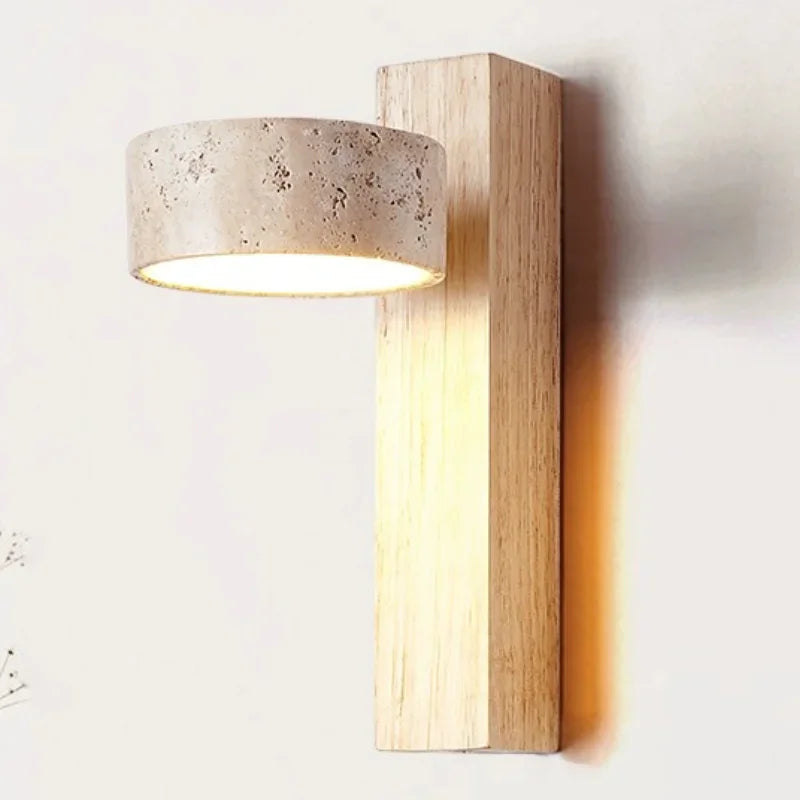 AureaCave Wabi-Sabi Lampada da Parete in Travertino