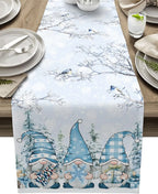 Tovagliolo di Natale con Gnomi di Neve – Decorazione Natalizia in Lino di Lusso